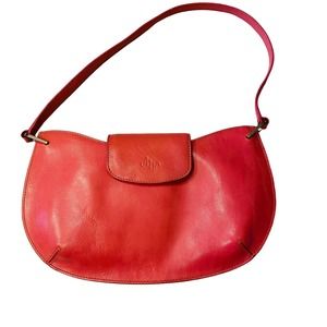 Vintage Monsac Original Italian Leather Clutch Pink Orchid 10x6”